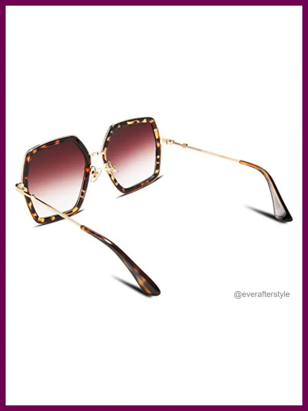 Oversized Hexagon Sunglasses UV400 Protection Metal Frame Geometric